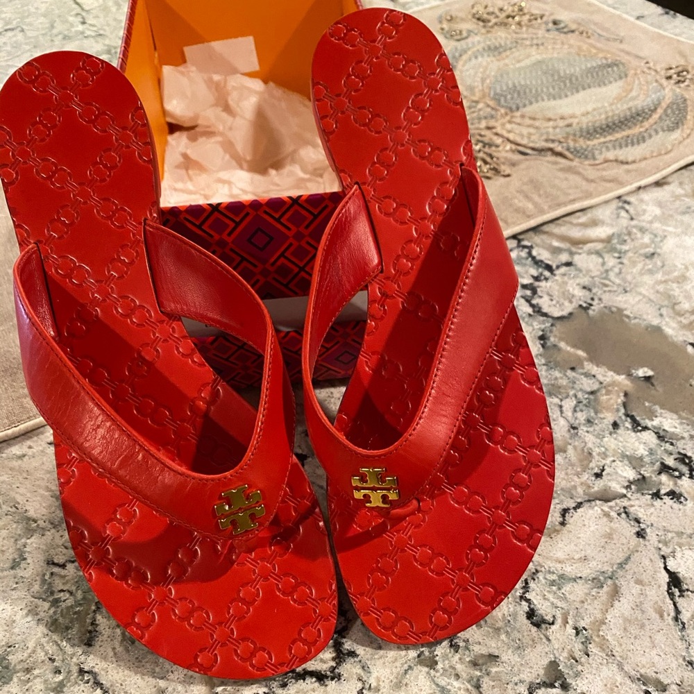 Tory Burch Monroe Thong Exotic Red